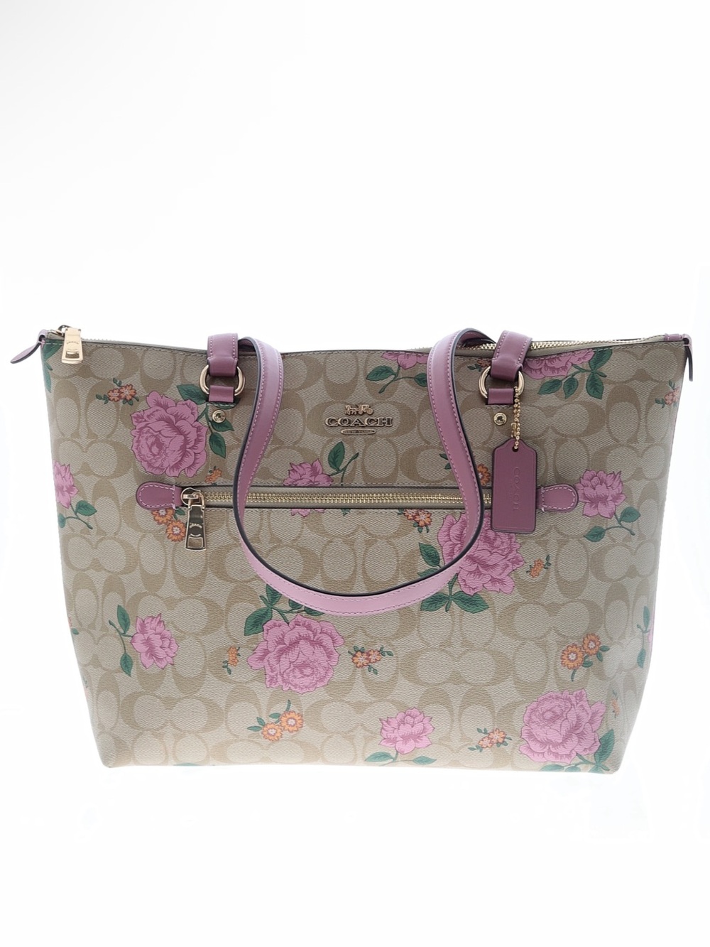 Coach Gallery Tote In Signature Canvas With Prairie Rose Print